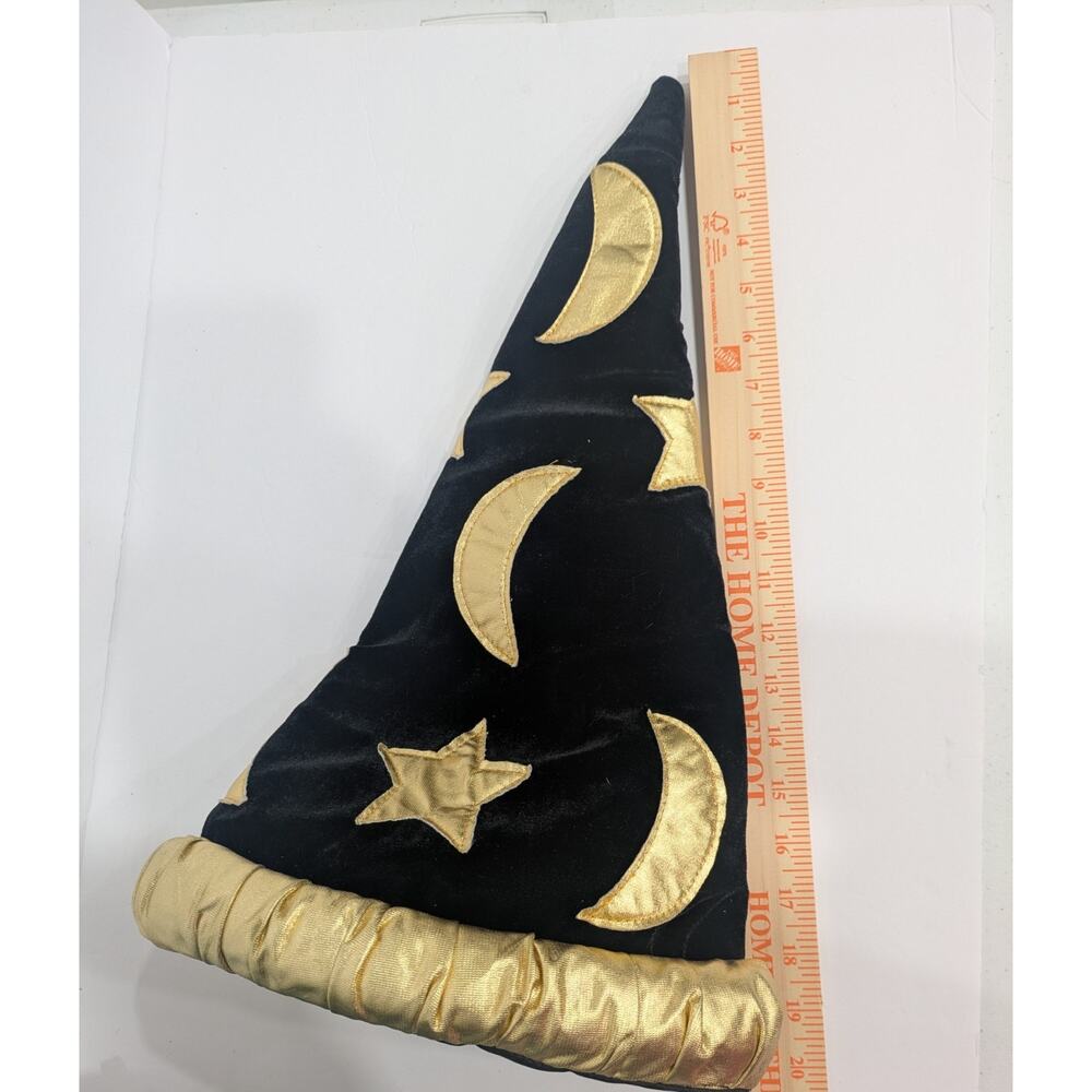 Kids Child Costume Wizard Hat Black Velvet Gold Stars Moons LITTLE DAYDREAMERS - Picture 5 of 7